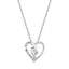 Sølv (925) halskæde - hjerte med zirconia 42-45 cm, justerbar (10774)
