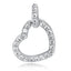 Sølv (925) vedhæng med hvide zirkoner - afrundet hjerte (4934)