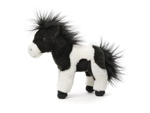 Uni-Toys Hest Bamse, Sort/Hvid 22 cm (PFS025122)