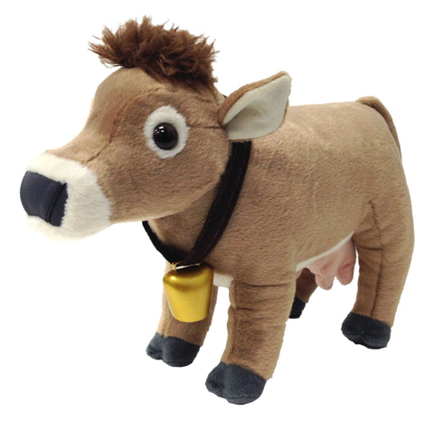 Wild Republic Schweizisk Brunkvæg Bamse - Cuddlekins Swiss Cow with Cowbell 30 cm