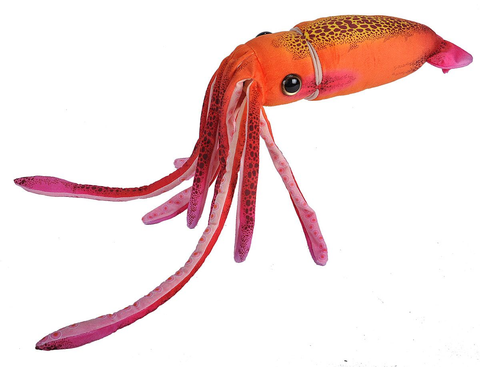 Wild Republic Orange Blæksprutte Bamse - WR Print Squid Orange 30 cm
