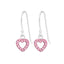 Hjerter øreringe med krystaller i sølv 925 (lyserød) A4S21801