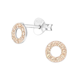 Cirkler øreringe med krystaller i sølv 925 A4S24682 (assorterede farver)