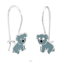 Koala bjørne øreringe i sølv 925 (grå) A4S28674