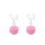 Hjerter ørestikker med pomponer i sølv 925 (lyserød) A4S37168