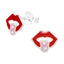 Mund ørestikker med krystaller i sølv 925 (rød) A4S40342