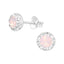 Runde ørestikker med krystaller i sølv 925 (lyserød) A4S41120
