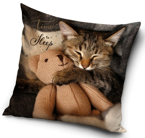 Dekorativt Pudebetræk 40x40 cm - Kat Design "Time To Sleep" (CBX191056PD)