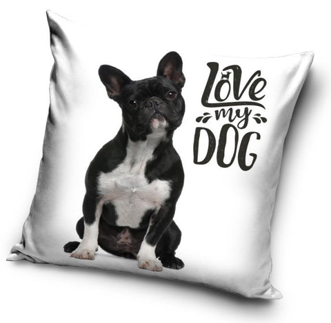 Dekorativt Pudebetræk 40x40 cm - Hund "Love my dog" (CBX191340PNL)