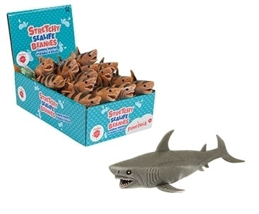 FUMFINGS Stretchy Sealife Beanies - Hvid haj 21 cm