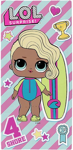 LOL Surprise "Surfer Babe" Badehåndklæde til børn 70 cm x 140 cm