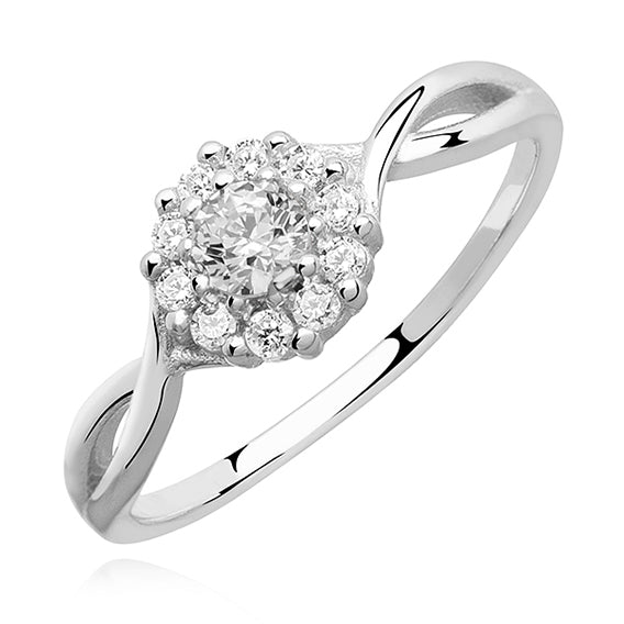 sølv ring med zirkoner Hovedbillede