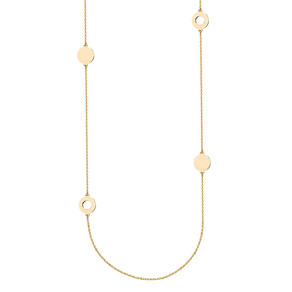 forgyldt halskæde med cirkler 