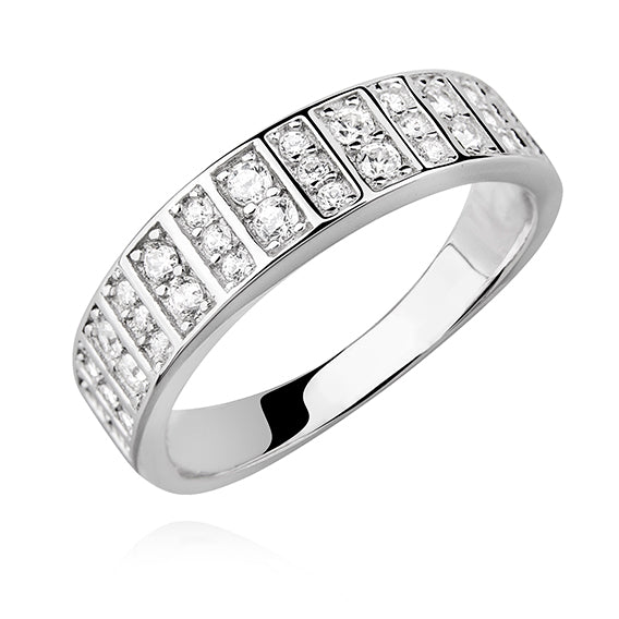 sølv ring med zirkoner Hovedbillede