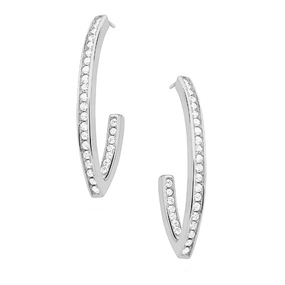 sølv ørestikker halv creoler Hovedbillede