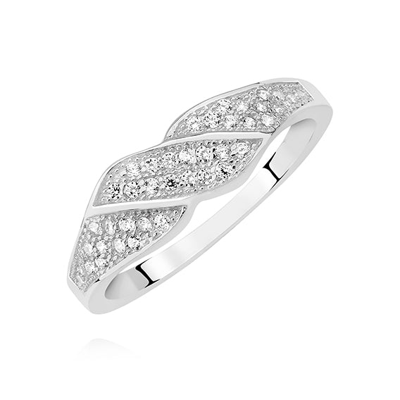 sølv ring med zirkoner Hovedbillede