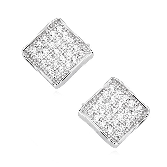 firkantede øreringe sølv Hovedbillede