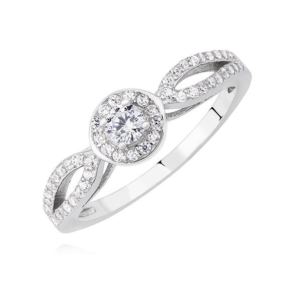 sølv ring med zirkoner Hovedbillede