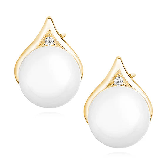 Perleøreringe forgyldt sølv Hovedbillede