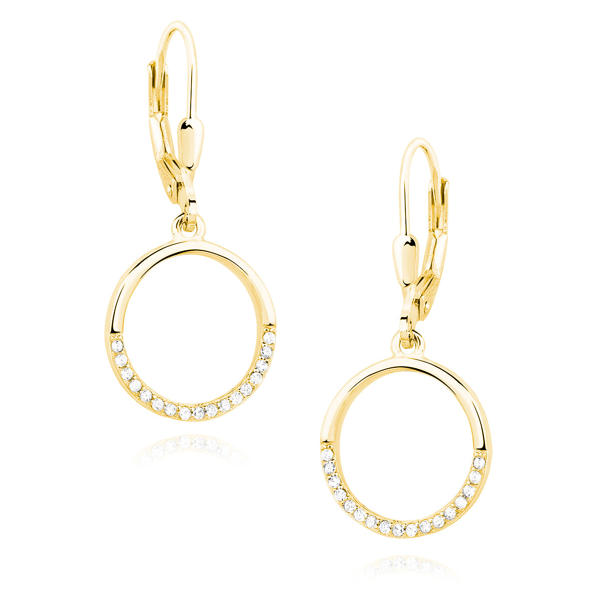 Cirkler øreringe med hvide zirkoner Hovedbillede