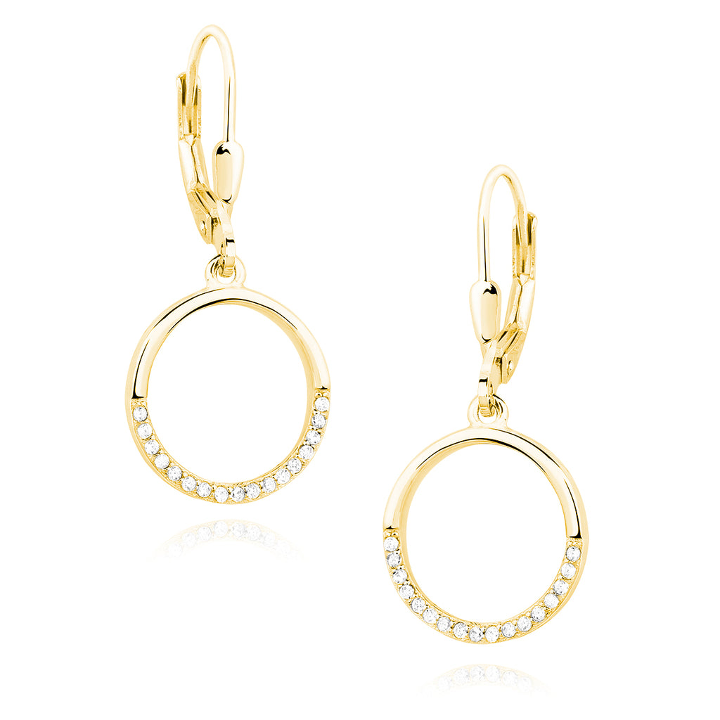 Cirkler øreringe med hvide zirkoner