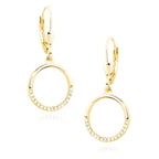 Cirkler øreringe med hvide zirkoner