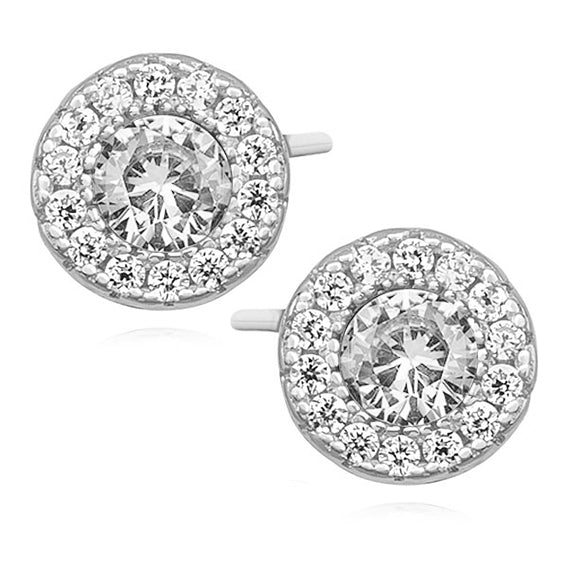 runde ørestikker med zirkoner Hovedbillede