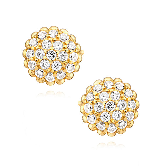 forgyldte ørestikker med blomster