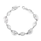 Sølv armbånd med hvide zirkoner 18 cm (12115)