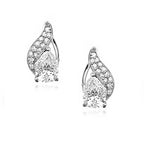 Sølv øreringe med hvide zirkoner