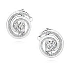 runde øreringe med hvide zirkoner