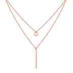 Rosa forgyldt 18K halskæde 