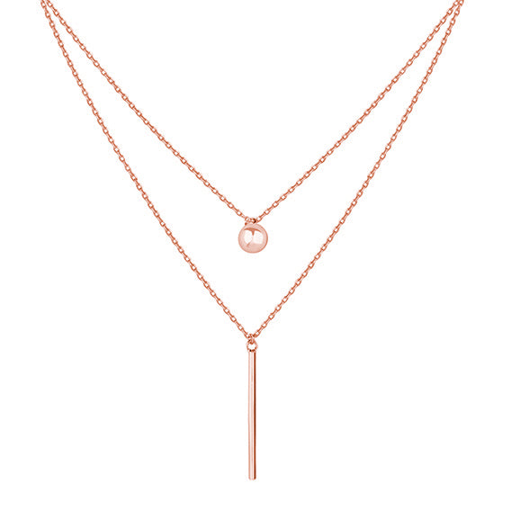 Rosa forgyldt 18K halskæde 