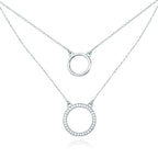 Halskæde - cirkler med zirkoner 42-45 cm, justerbar (flere varianter)