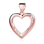 rosa forgyldt hjerte vedhæng