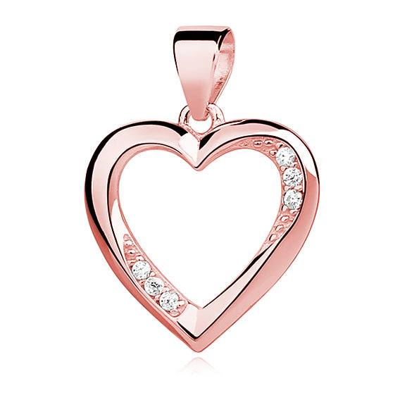 rosa forgyldt hjerte vedhæng