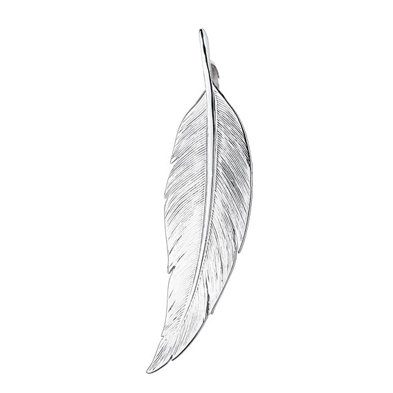 sølv elegant vedhæng fjer 
