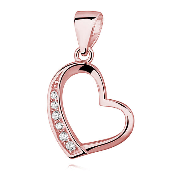 rosa forgyldt hjerte vedhæng