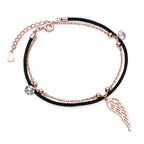 Rosa forgyldt armbånd med vinge 