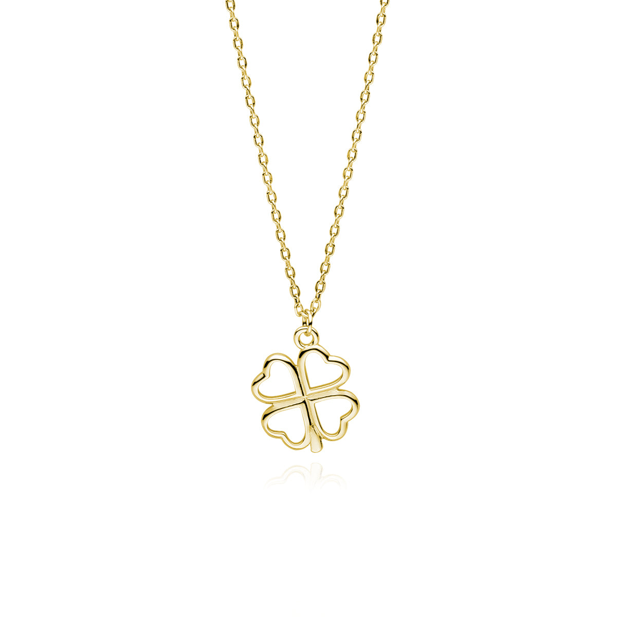 Sølv halskæde kløver i forgyldt sølv 42-45 cm, justerbar (flere varianter) Hovedbillede