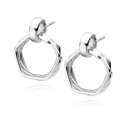 femkantede ørestikker i sølv