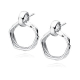 femkantede ørestikker i sølv