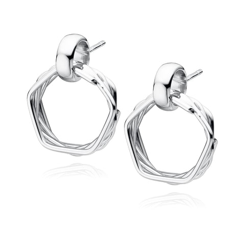 femkantede ørestikker i sølv