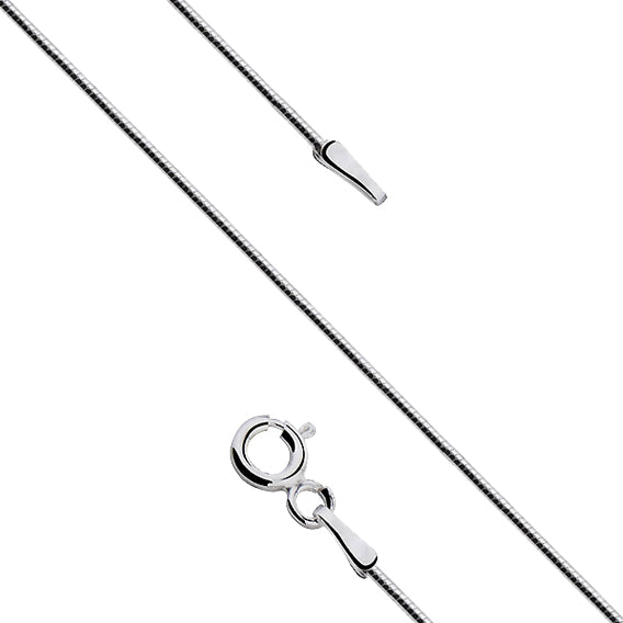 Sølv (925) halskæde 8 sider slange Ø 015, uden belægning (flere størrelser) Sekundært billede