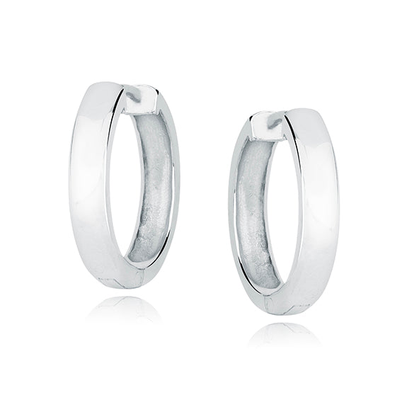 Højpolerede creoler i sølv  Hovedbillede