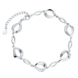 Sølv (925) smukt klassisk armbånd 16-19 cm, justerbar (13812)