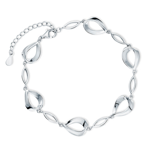 Sølv (925) smukt klassisk armbånd 16-19 cm, justerbar (13812)