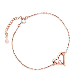 rosa guld armbånd hjerte