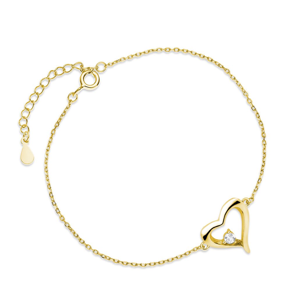 forgyldt sølv armbånd hjerte