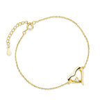 forgyldt sølv armbånd hjerte